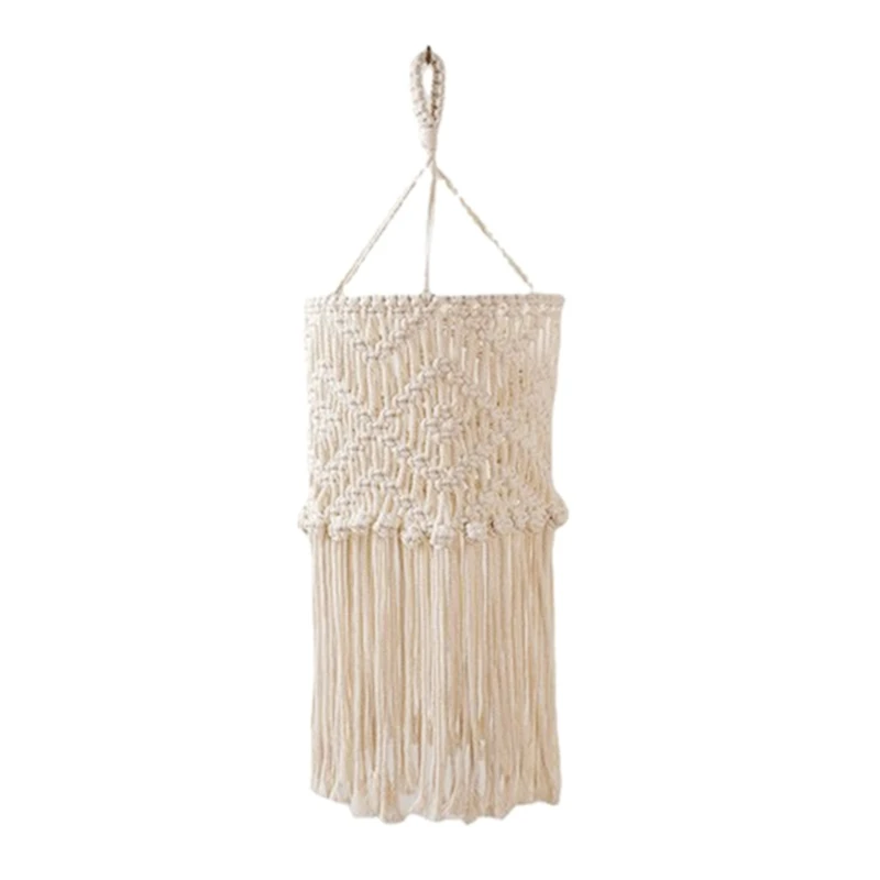 

Macrame Lamp Shade Boho Hanging Pendant Light Cover Modern Office Bedroom Decor