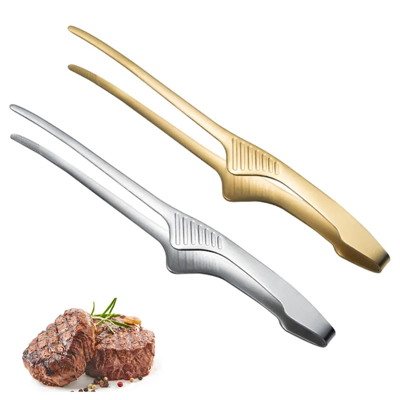 

BBQ Food Tongs Barbecue Clips Stainless Steel Kitchen Accessories Cooking Outdoor Grilling Non-Stick Steak Clamp Baking Tool