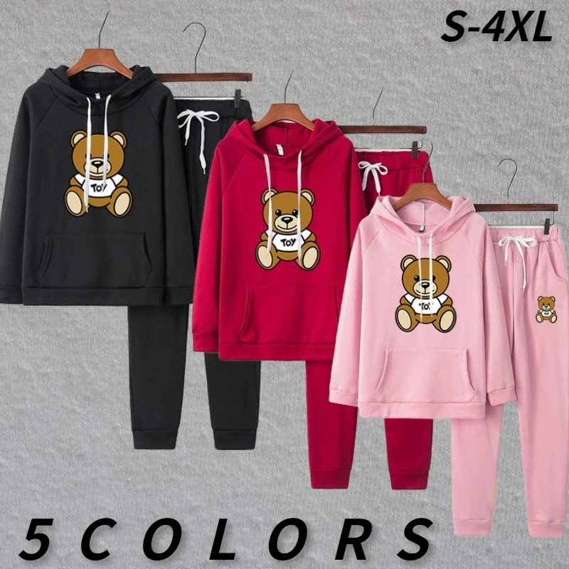 

Женская Повседневная Спортивная одежда 2022 года, толстовка с длинным рукавом и брюки, комплект из 2 предметов, однотонный теплый костюм, приб...