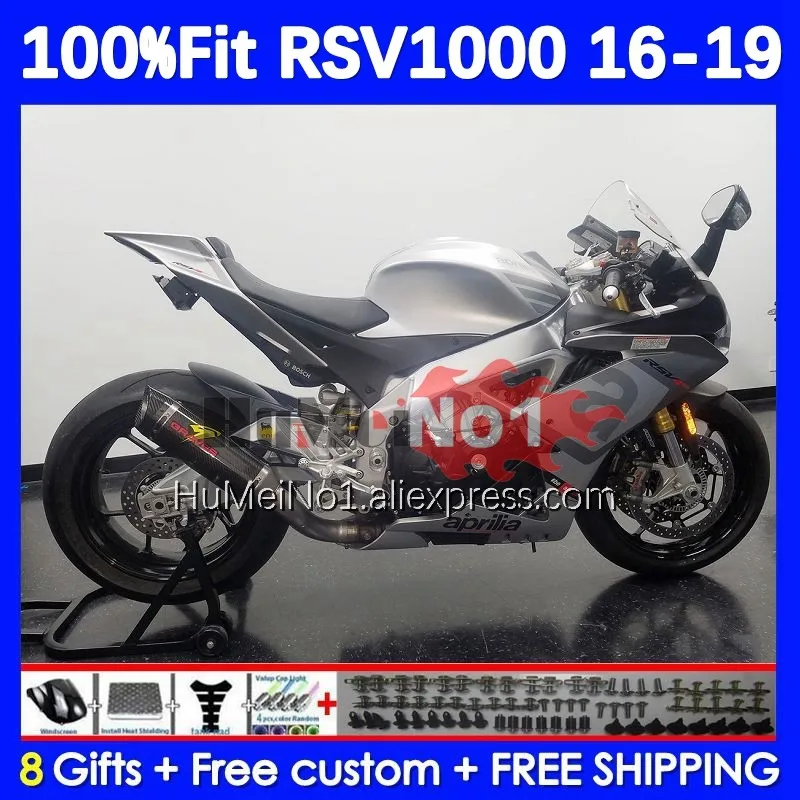 

Injection Body For Aprilia RSV 1000 R RR 1000R 140No.152 RSV1000 16 17 18 19 RSV1000RR 2016 2017 2018 2019 Fairings silver stock