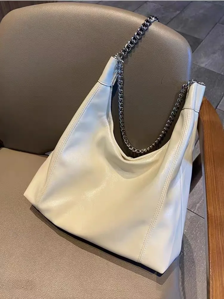Soft Leather Tote Bag 2023 New Trendy and Advanced One Shoulder Big Bag Underarm Bag Chain Strap Stray Bag Women's Bag