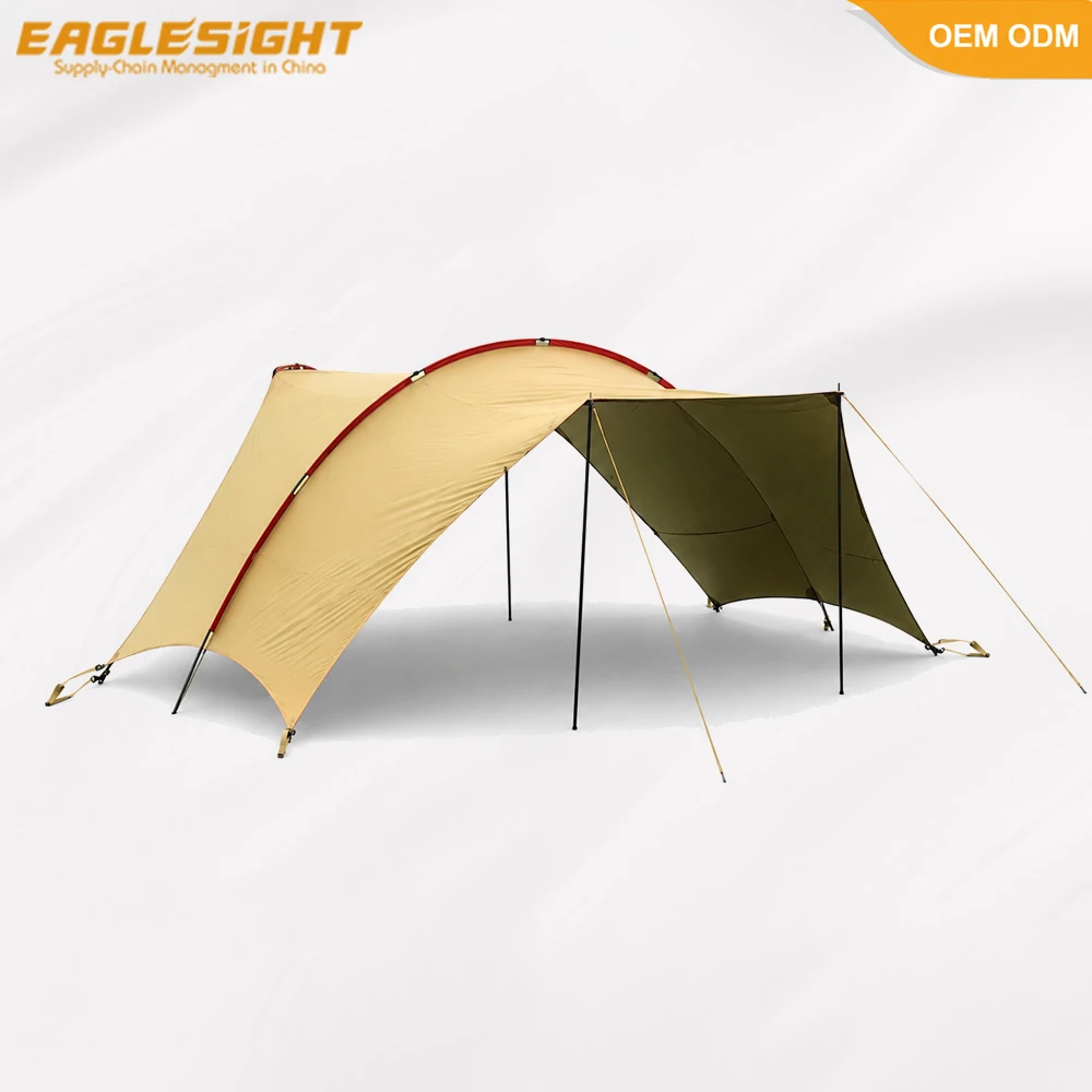 Фото Тент-укрытие Hapi Camping Tarp с алюминиевыми стойками 7075, водонепроницаемый навес от солнца, палатка для семейного отдыха на природе. №3