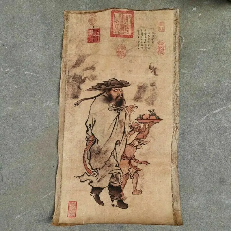 

Old Chinese calligraphy Scroll painting Hand Painted character painting slice