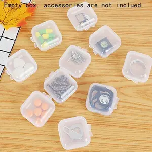 50/100pcs Mini Boxes Square Clear Plastic Jewelry Storage Case Earrings Ring Beads Collecting Small Item Container Packaging Box