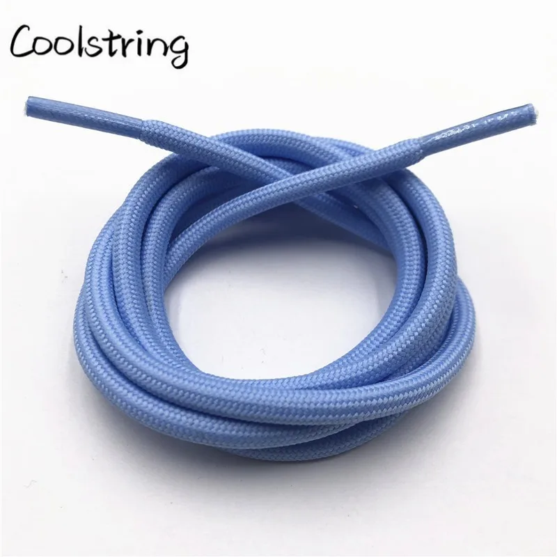 Coolstring 5mm Round Polyester Customized Shoelaces Green Navy Fashion Shoe Laces Extra Long Unisex Women Men Sneaker Shoestring
