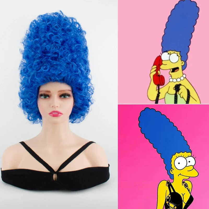 Женский синтетический парик для косплея Мардж Симпсона