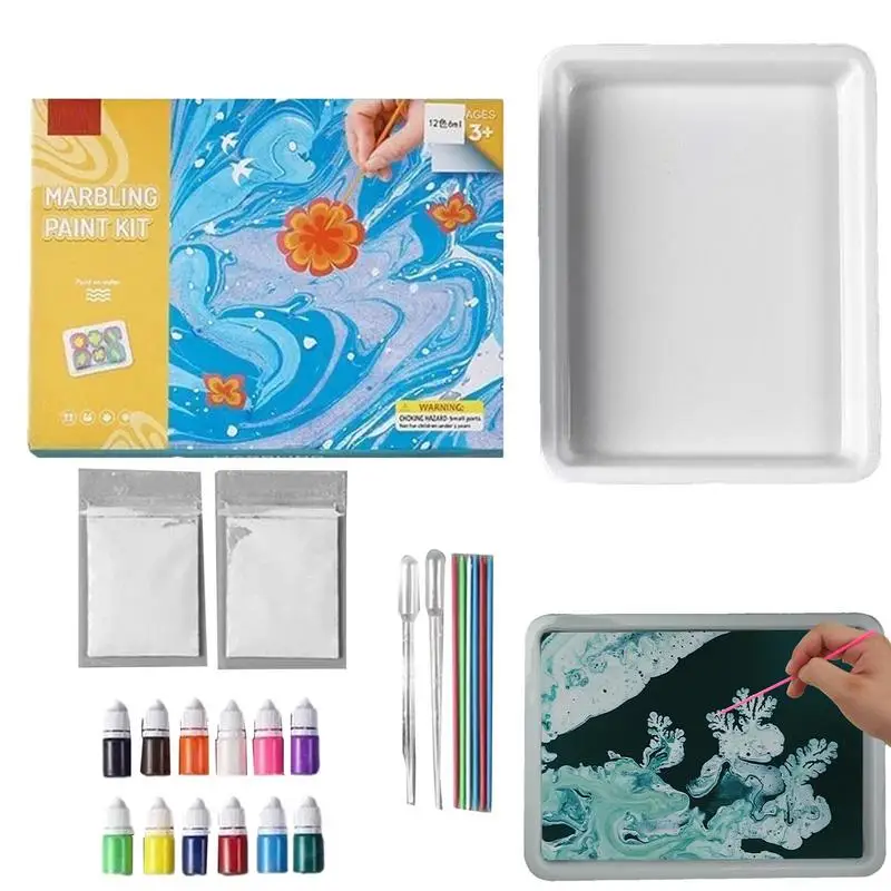

Water Marbling Paint Set DIY Craft Kits Art Set Water Marbling STEM Toys Water Art Paint Set Arts And Crafts Kids Activities For