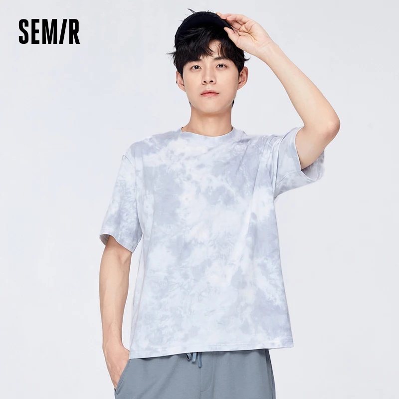 

Semir Short Sleeve T Shirt Men Summer Loose Tie Dyed Comfortable Daily Casual Style Cotton Trendy Crew Neck Top