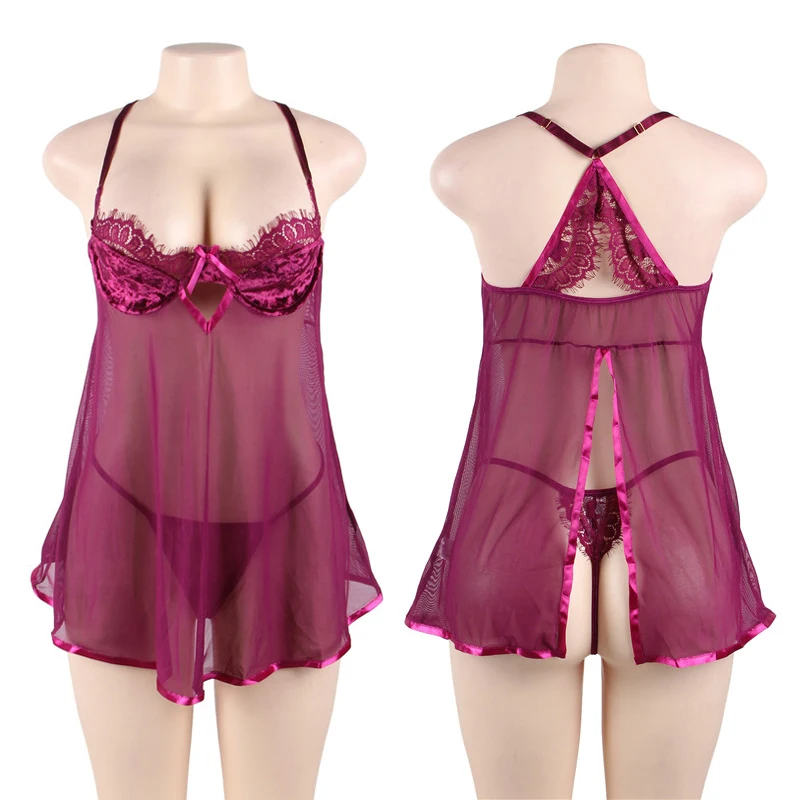 Comeondear Sexy Nightgown Lingerie Night Dress Velet Women Pajamas 7XL Plus Size Nightwear Nightie Sexy Shirt Home Clothes