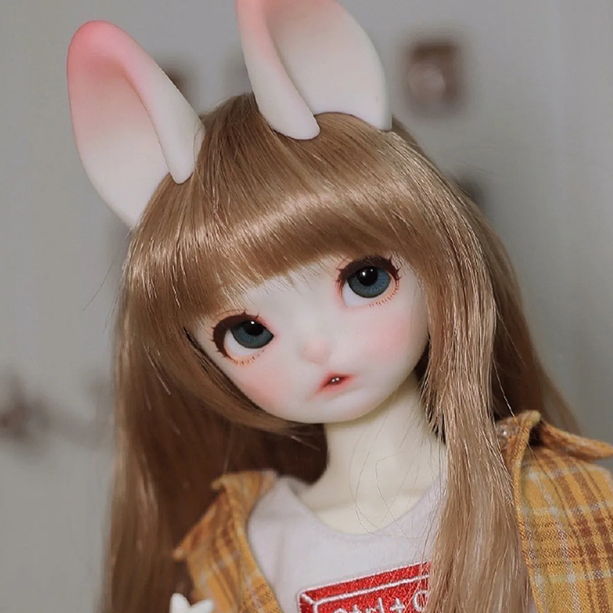 

New GOKI 1/6 points cute rabbit bjd sd send ears two-dimensional resin joint movable doll gift with clothes and shoes toy