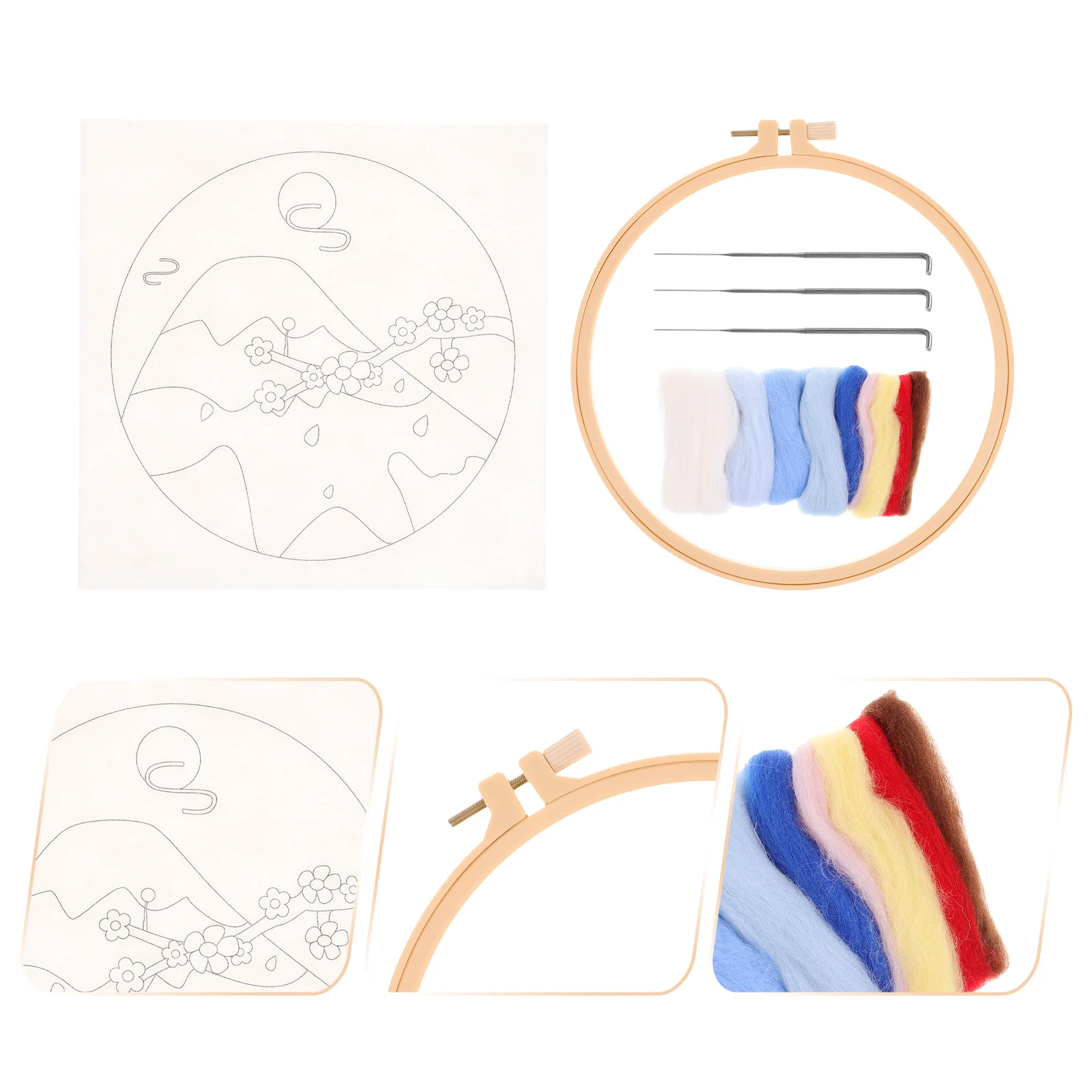 

Wool Felt Poke Fun Crafts Adults Felting Set DIY Material Needle Kit Supplies Convenient Handcrafted Making Kits Lovers