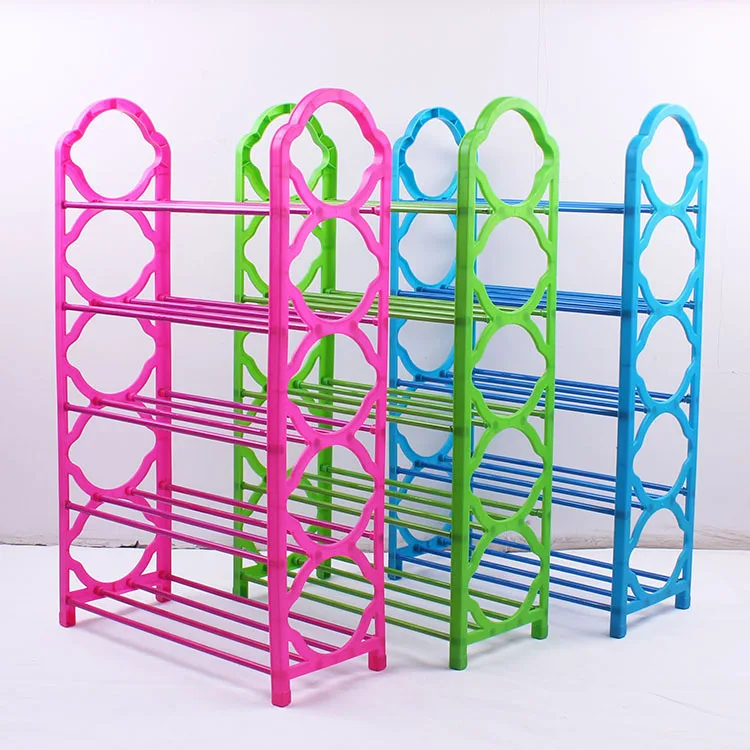 

4 Colour Simple Shoe Rack 5th Floor Metal Shoe Shelf Footwear Shoe Rack Living Room Space Saving Shoes Organizer Stand Holder