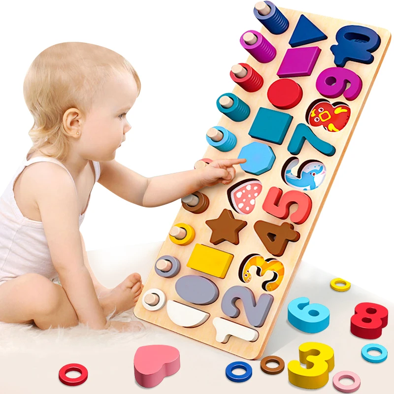 

New Kids Eduactional Toys Multi-function Logarithmic Board Montessori Educational Wooden Math Toys for Children Gift