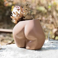nordic style female body plant flower pot resin flower vase chest butt shaped vase planter for home office decorat ornaments