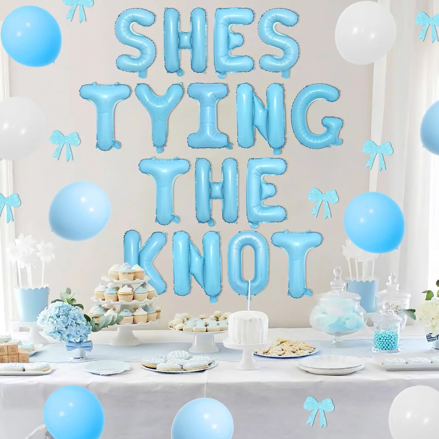 Kreat4joy 98 шт. синий бант девичник гирлянда арочный комплект она завязывание узел