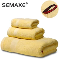 SEMAXE Soft Towels Set 100 Cotton Bath Towel  Hand Towel Washcloth Highly Absorbent  Hotel Quality For Bathroom  yellow Sell