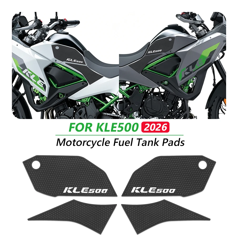 Фото Для мотоцикла Kawasaki KLE500 SE ABS 2026: Накладка на топливный бак, противоскользящие боковые наклейки для коленей, аксессуары для улучшения сцепления №1
