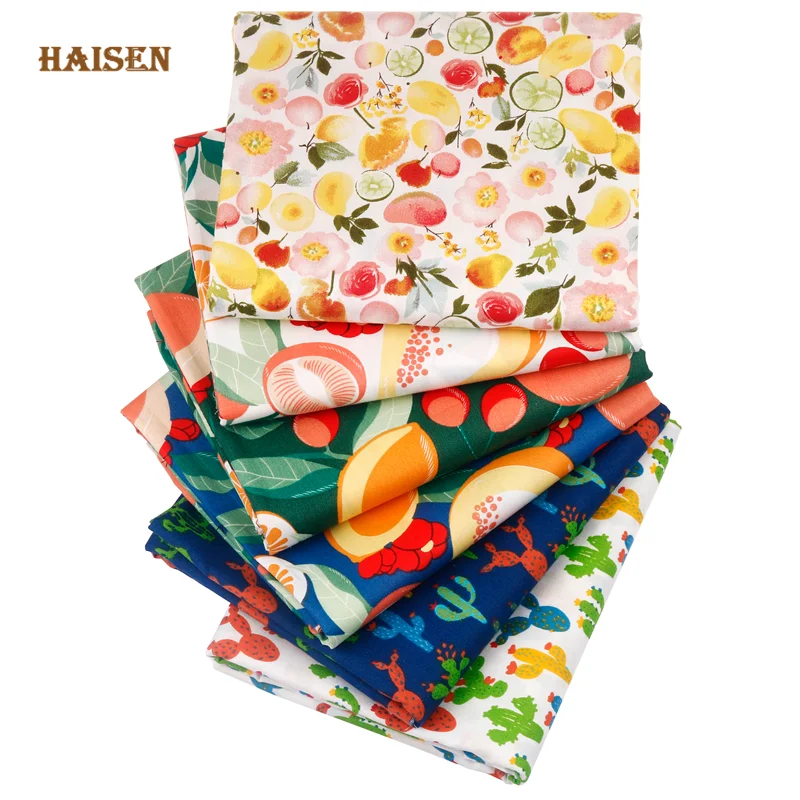 

Cotton Fabric Printed Twill Cloth,Fruit Cactus Series Patchwork Set ,​For DIY Baby&Child's Sewing Quilting Material 6pcs 40x50cm