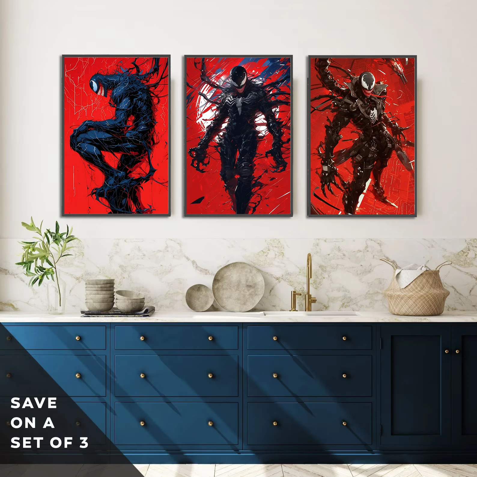 Самоклеящиеся бумажные плакаты Venom Mavel обои из фильма фигурки Человека-паука HD