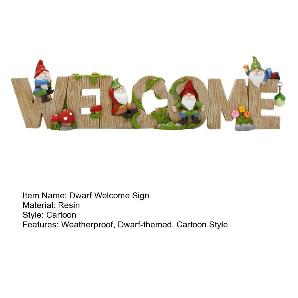 Карликовая приветственная вывеска из смолы мультяшный гном орнамент садовый