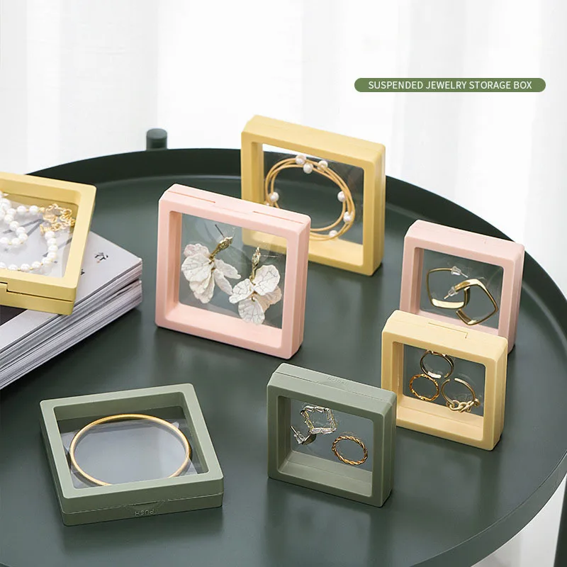 

Anti-oxidation film jewelry box portable transparent storage box Earrings earrings earrings necklace film suspension display box
