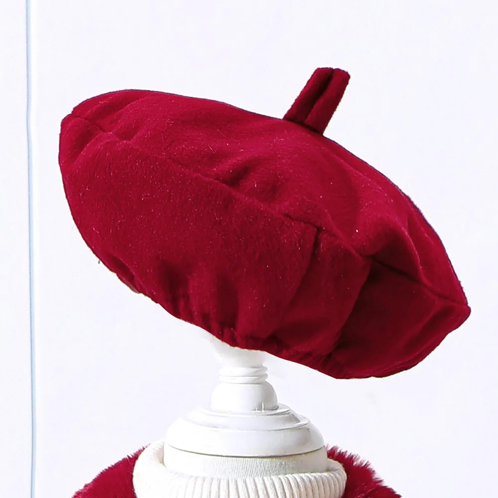 Зимнее Однотонное шерстяное пальто с меховым воротником для девочек модное