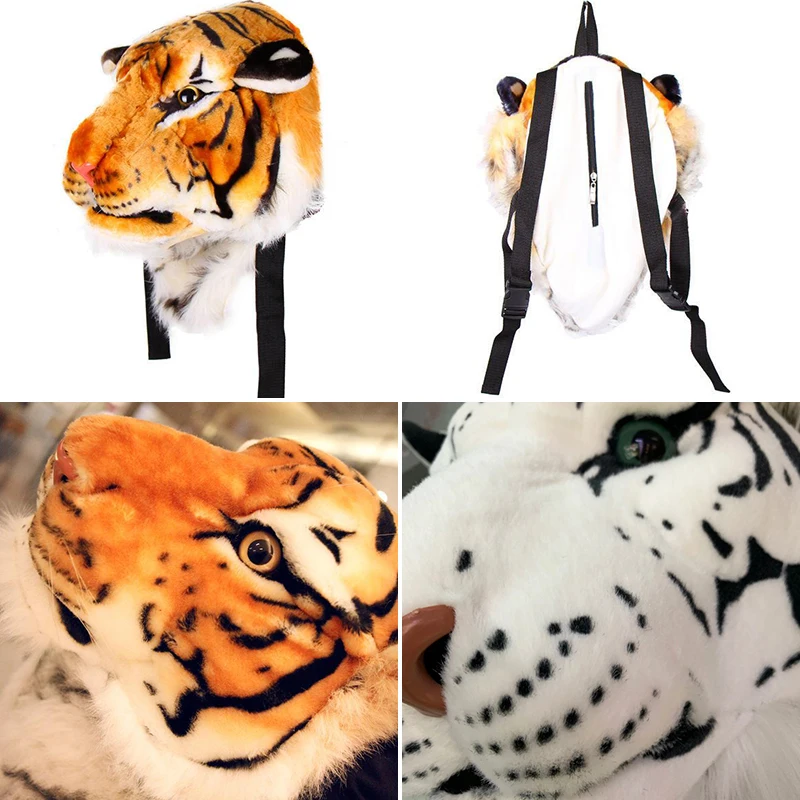 Рюкзак для пары рюкзак с головой тигра и льва мужчин женщин плюшевые сумки