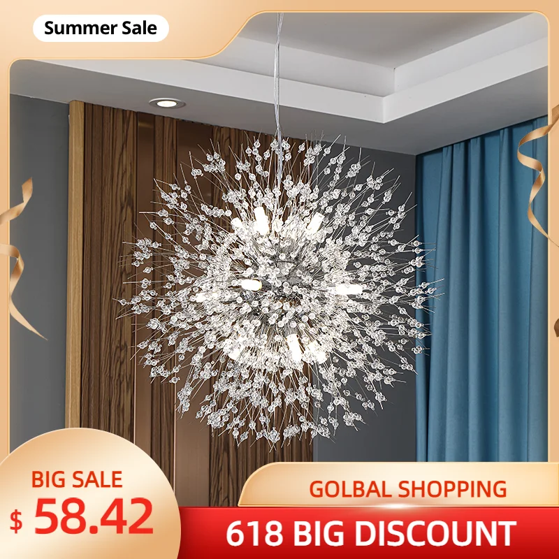 2021 современная хрустальная лампа-одуванчик для гостиной столовой украшение дома