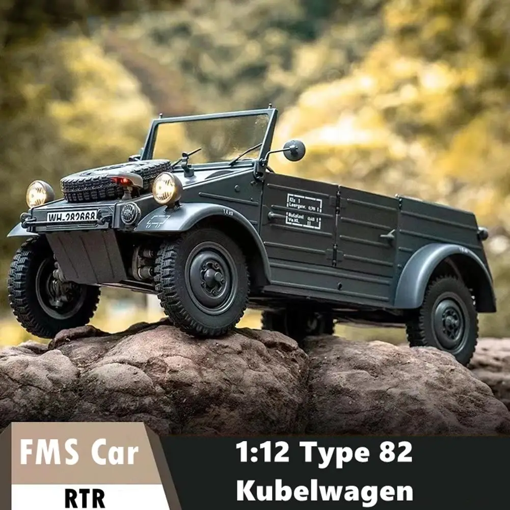 

Fms Rc Car 1:12 Type82 Kubelwagen Electric Model Four-wheel Drive Variable Speed Retro Vehicle Wwii Kids Toys Gift Drop Shipping