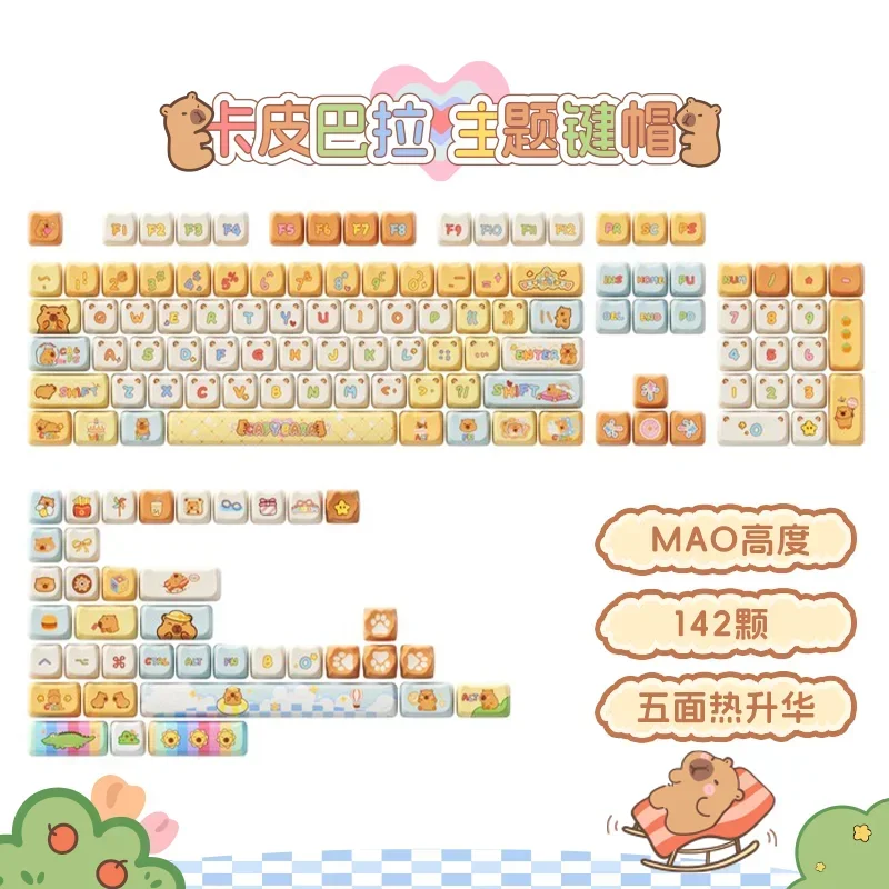 138 клавиши Mantou Paradise KeyCap Custom PBT MOG профиль Keycap милый розовый Аниме оригинальный для