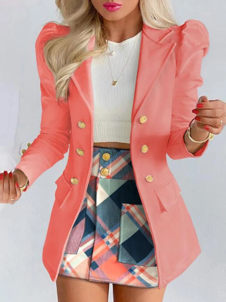 Женский трикотажный офисный костюм элегантный клетчатый пиджак и облегающая