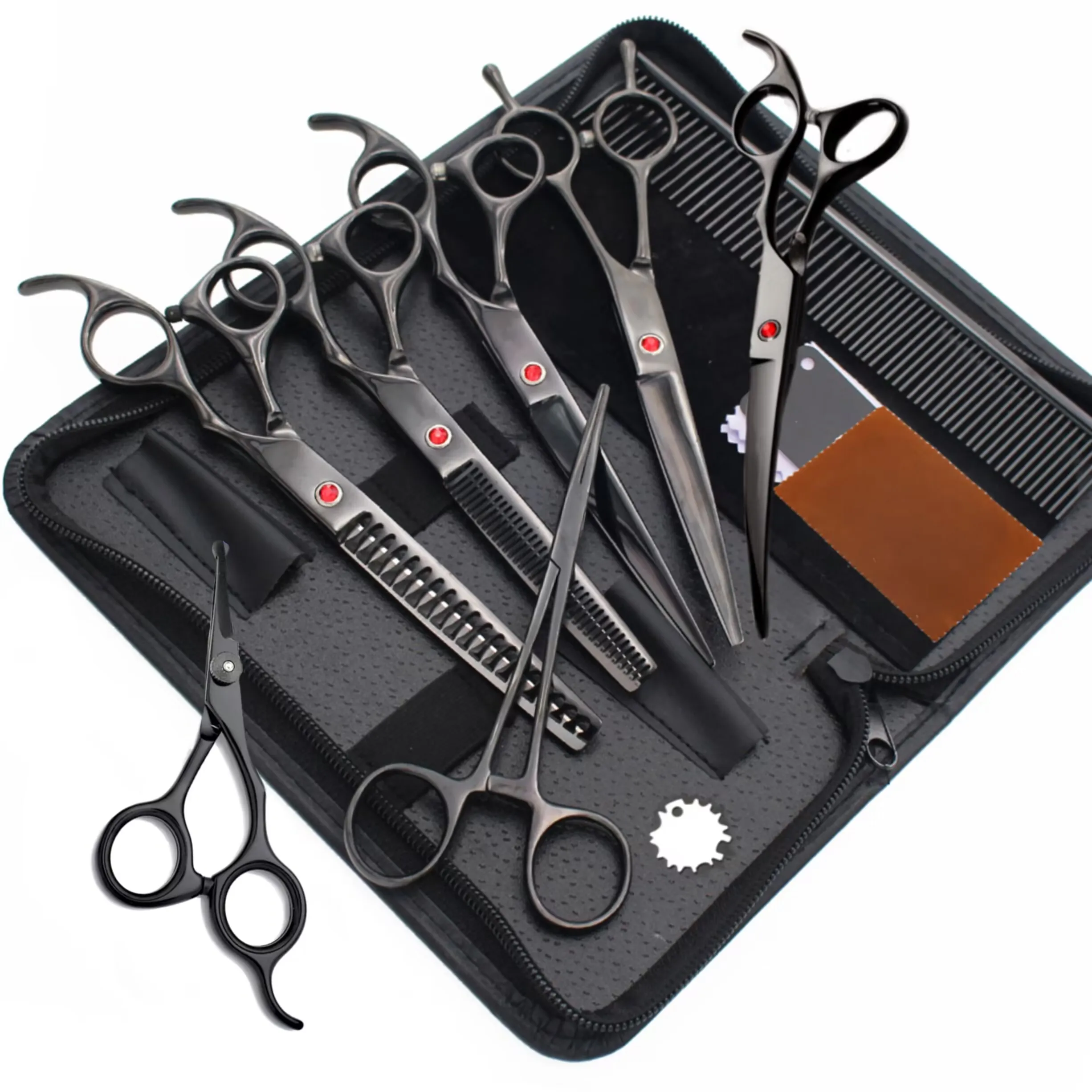 

Профессиональный косметический набор для ухода за животными ножницы для собак изогнутые ножницы для груминга рыбы ножницы 7 дюймов ножницы