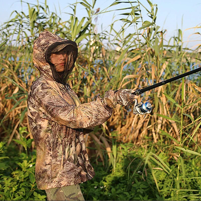 Bionic маска от комаров пальто для мужчин и женщин камуфляжная охотничья одежда