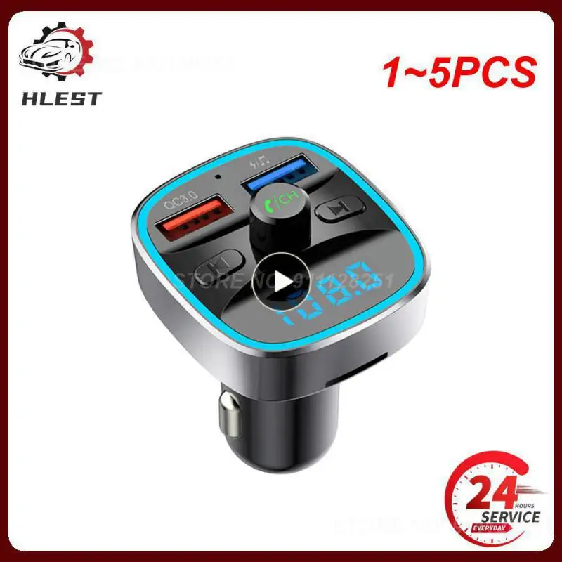 

1~5PCS FM Transmitter Car Bluetooth-compatible 5.0 Smart Voice Navigation MP3 Player Dual USB Fast Charging Handsfree Wireless