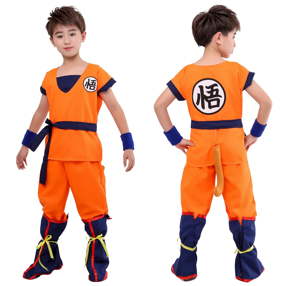 

Halloween Anime Cosplay Wu Suits Top Pants For Kids Boy Carnival Holiday Party Gift Belt Tail Wrister Wig Adult Men