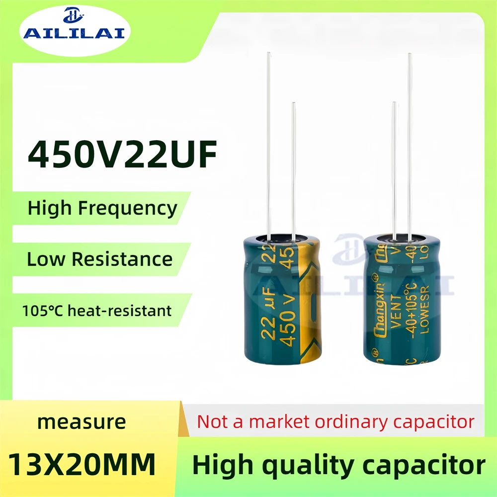 10 шт. оригинальный 450v22uf низкий ESR/импеданс высокая частота 450 В 22 мкФ алюминиевый