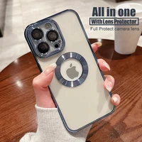 luxury transparent silicone case for iphone 13 12 11 pro max xs xr x 8 7 plus 13pro se 2020 2 soft cover built in lens protector