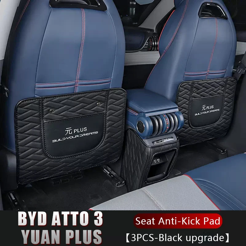

For BYD ATTO 3 YUAN PLUS 22 Car Leather Seat Back Anti-Child-Kick Pad Resistant Waterproof and Scratch Proof Protection Mat Set