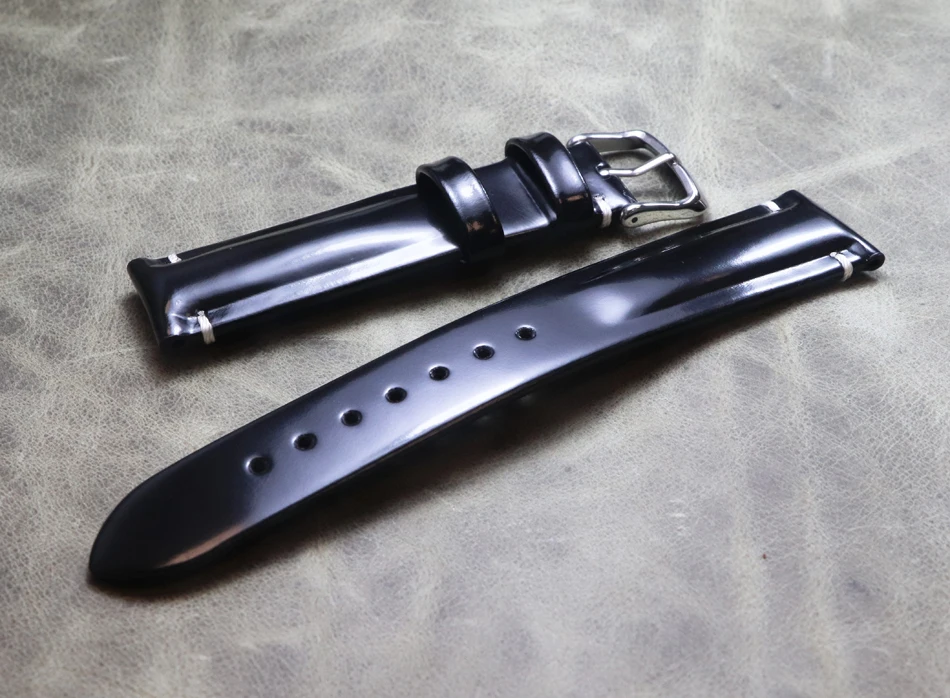 

Handmade Dermis Black Premium Strap 18mm 19mm 20mm 21mm 22mm True Belt Wrist Band Real Leather Men Replace Watchband Watch Chain