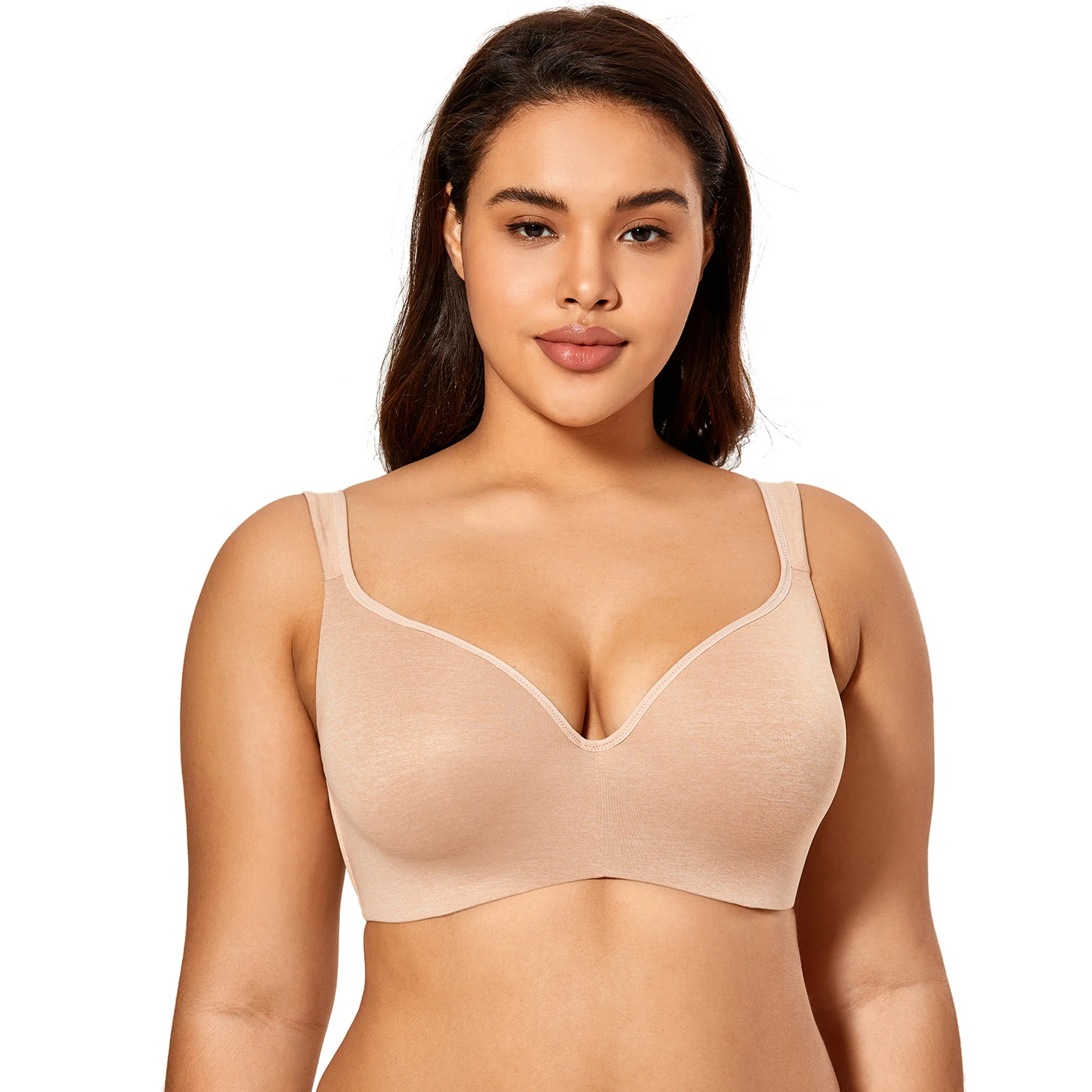 

Women's Full Figure Side Support Contour Smooth Underwire Balconette T-Shirt Bra Plus Size