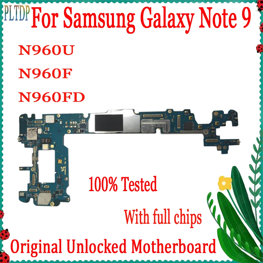 

Original Unlocked 128g Motherboard For Samsung Galaxy Note 9 N960U N960F N960FD Mainboard Logic Board 100% Tested Working Plate
