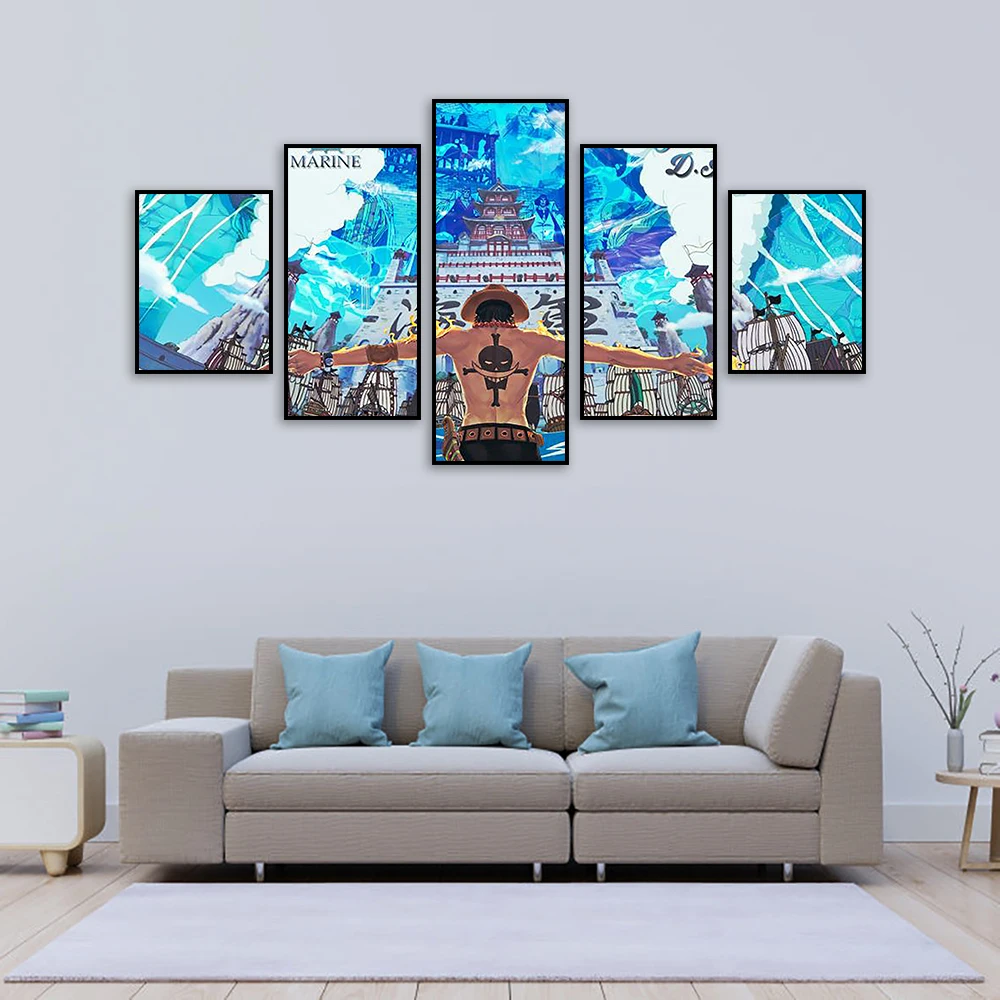 Цельный плакат аниме пять картин комбинированная декоративная роспись Ace
