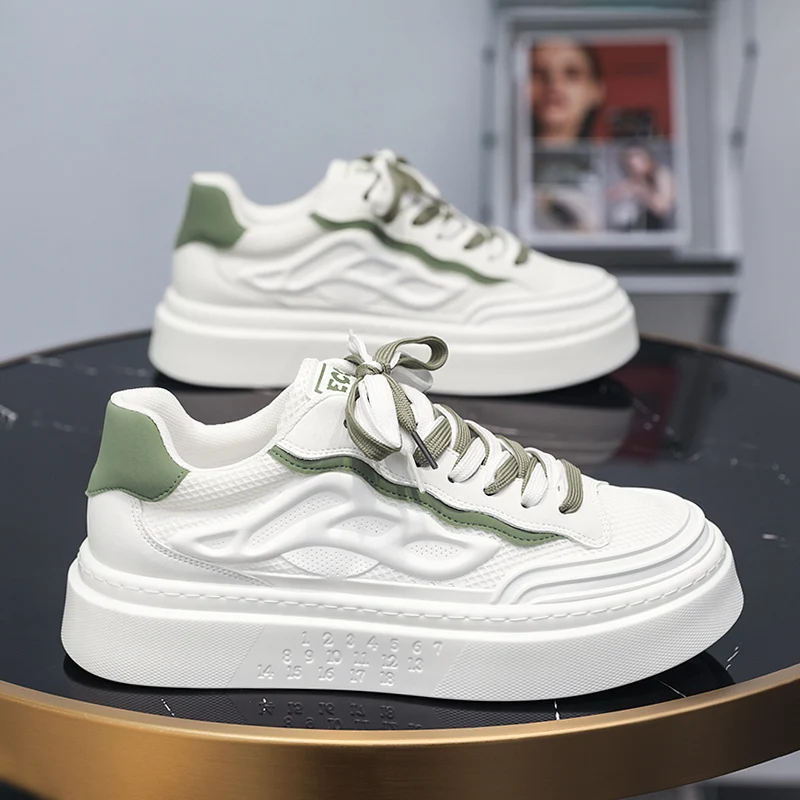 Мужские Популярные Повседневные Кроссовки Дышащая Обувь Из Искусственной Кожи