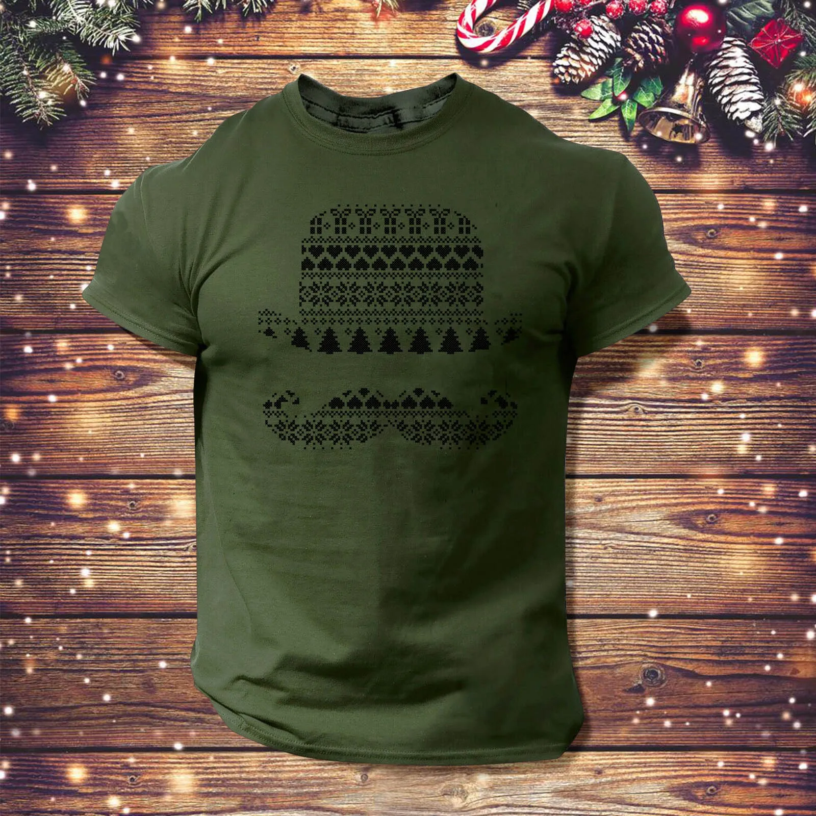 

Мужские термальные Топы с длинным рукавом, Мужская Всесезонная Рождественская смешная футболка, Однотонная футболка с коротким круглым вы...