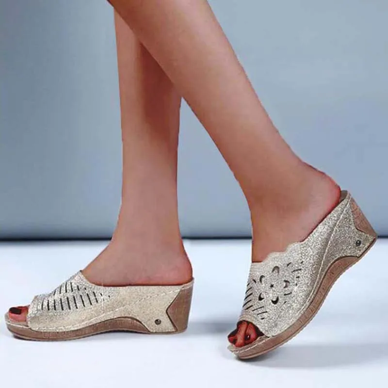 

2022 Sandals Women Casual Outdoor Comfy Women Wedge Sandals Plus Size peep-toe sandals Female Slippers Footwear Zapatillas Mujer