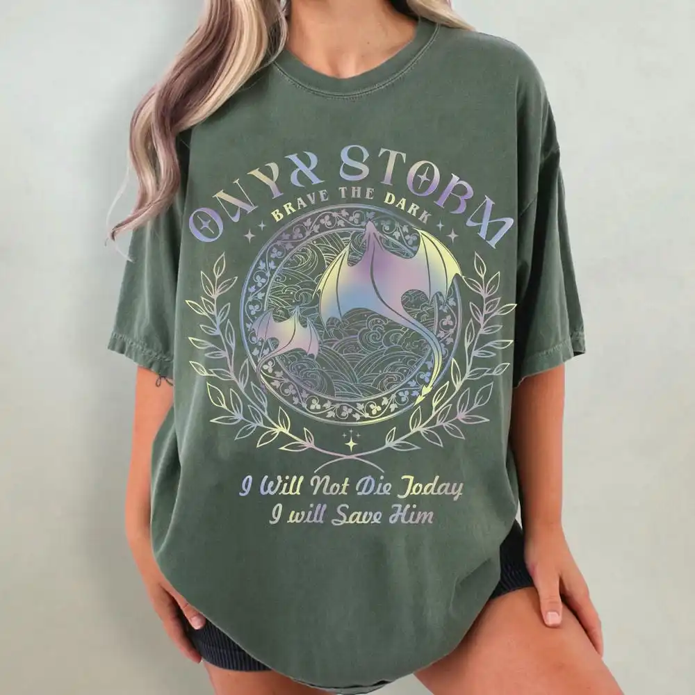 Женская рубашка в стиле ретро с ониксом Storm Fourth Wing Basgiath War Bookish Gift for Reader Футболка