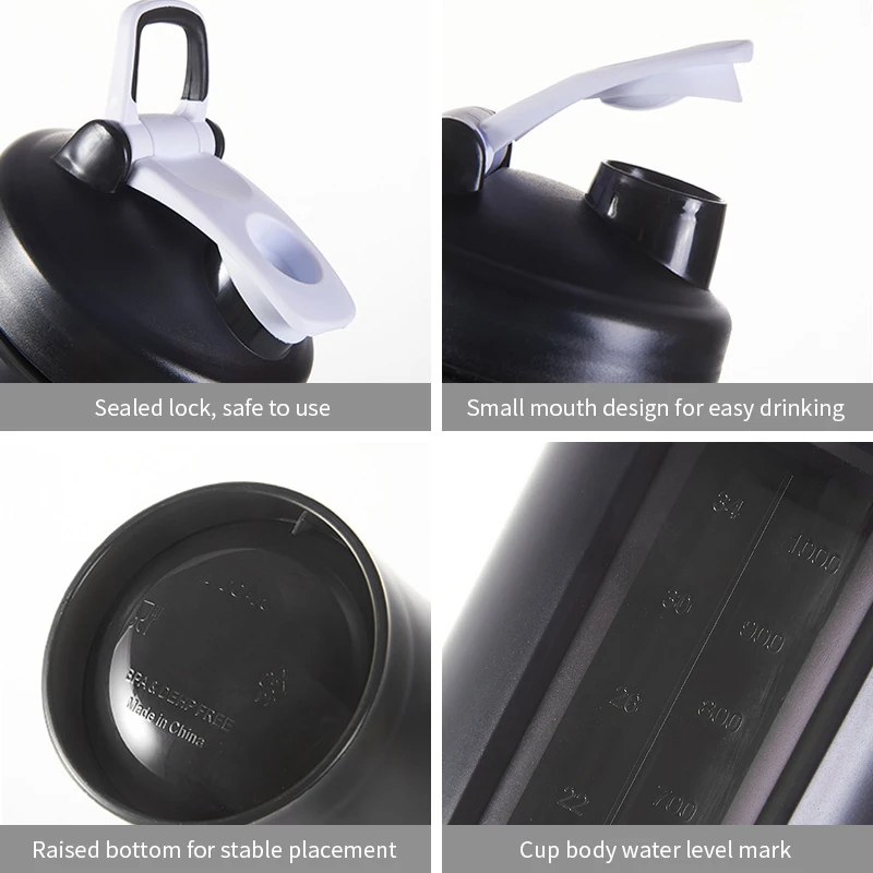 1000 мл семейная бутылка чашка для пудры воды большой емкости пластиковая