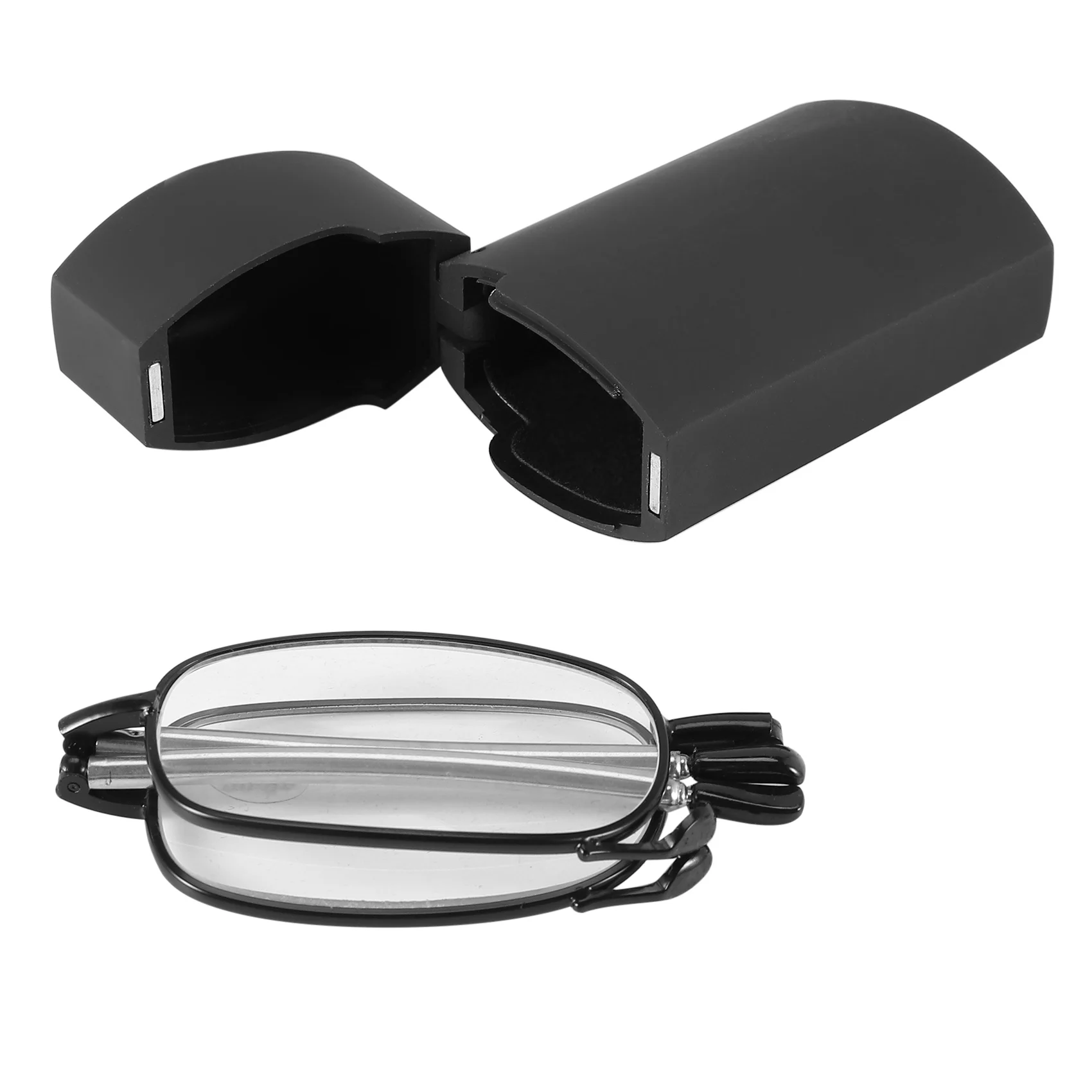 

Portable 1 Pairs of Compact Folding Reading Glasses with Mini Flip Top Carrying Case for Fashion Men and Women Rotation