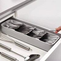 Kitchen Cutlery Storage Box Plastic Tray Knife Block Holder Spoon Fork Divider Container Cabinet Tray Cutlery Organizer