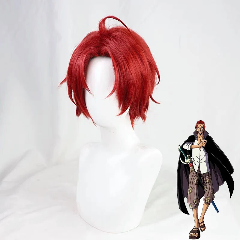 

Shanks Cosplay Wig Anime Cospaly Man Short Red Heat Resistant Syntheti Hair Halloween Party Wigs Cap